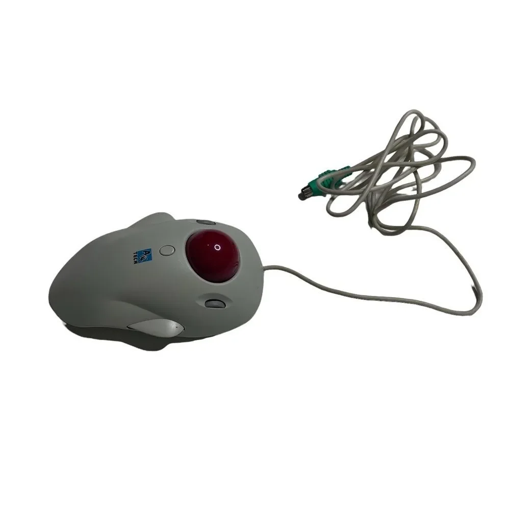 Vintage A4 Tech Red Track Ball Mouse Model WWT-5E Giant Red Ball